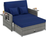 Tangkula Patio Rattan Daybed with 4-Level Adjustable Backrest - Photo 1