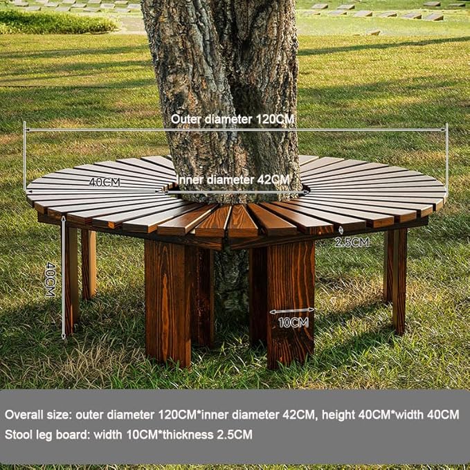 Outdoor Furniture: Solid Wood, Round, Fan-Shaped Bench for Patio, Garden or Park