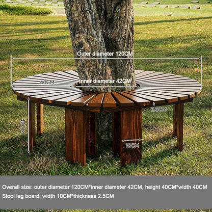 Outdoor Furniture: Solid Wood, Round, Fan-Shaped Bench for Patio, Garden or Park