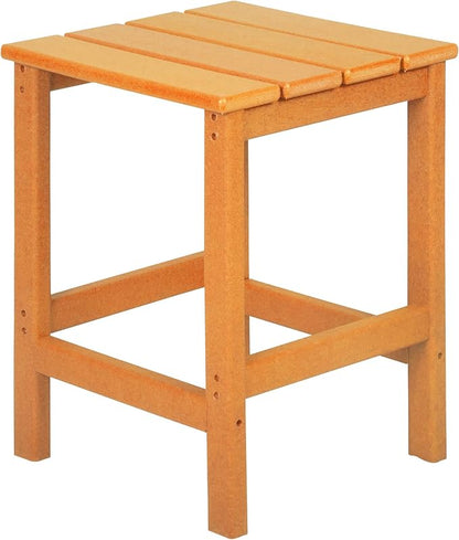 WestinTrends Malibu Outdoor Lounge Chairs, 3-Pieces Adirondack Chair Set with Ottoman and Side Table, All Weather Poly Lumber Patio Lawn Folding Chair for Outside Pool Garden Backyard, Orange