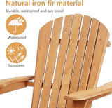 PayLessHere Adirondack Chairs, Weather Resistant Patio Chairs with Pinewood Wooden Textured for Patio Lawn Garden - Photo 6