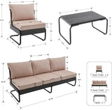 4 Piece Patio Furniture Set, Modern Patio Conversation Set for 5, All Weather Bistro Furniture Set - Photo 2