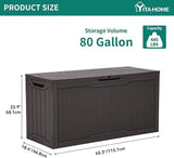 YITAHOME 80 Gallon Outdoor Storage Box, Large Water Resistant Resin Deck Box - Photo 7