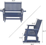HIPS Patio Glider with Cup Holders, Durable Poly Lumber Material, All-Weather Resistant - Photo 3