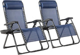 Goplus Oversized Zero Gravity Chair, XL-Extended Version, Outdoor Recliner w/Cup Holder & Detachable Headrest - Photo 1