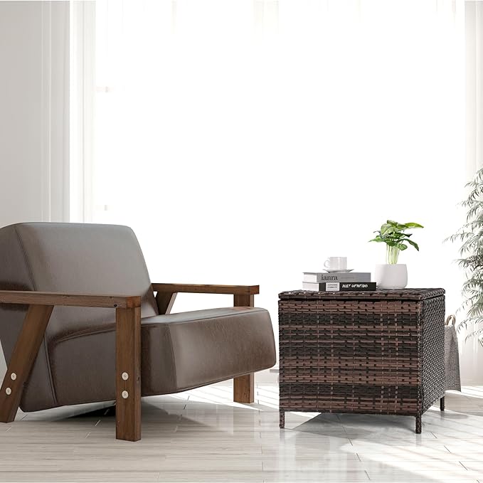 VINGLI Outdoor Side Table with Storage - Photo 2