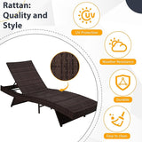 Sundale Outdoor Chaise Lounge Set of 4, Wicker Patio Lounge Chairs for Outside - Photo 5