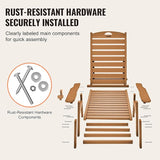 VEVOR Chaise Lounge Chair, 400 lbs Weight Capacity, 6 Positions Adjustable Patio Lounge Chair - Photo 6