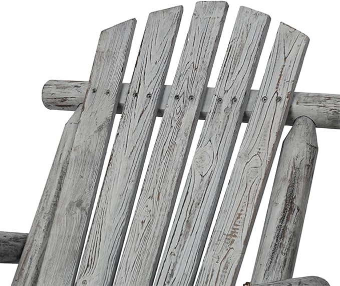 Adirondack Rocking Chair, Solid Fir Wood Patio Rocker with Ergonomic Comfort for Porch, Patio, Garden, Backyard(Gray)