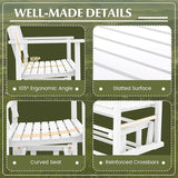 Tangkula 2 Person Outdoor Glider Bench, Poplar Wood Patio Swing Glider Loveseat with Armrests, Slatted Seat & Backrest - Photo 5