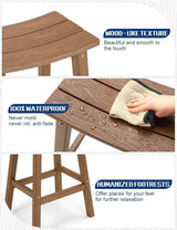 Weatherproof Bar Stools Set of 4, 28" Height Outdoor Bar Stools Holds up to 400 lbs, Saddle Seat - Photo 8