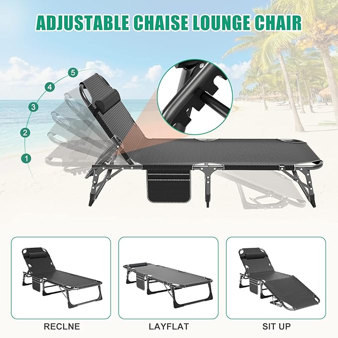 LILYPELLE Folding Lounge Chair with Mattress - Photo 2