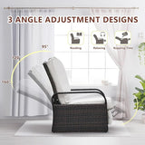 ATR ART TO REAL Outdoor Wicker Recliner Chair with 5.5'' Cushions, Automatic Adjustable Patio Lounge Chairs - Photo 3