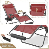 Athena Collection Zero Gravity Outdoor Lounge Chair Set of 2 - Photo 6