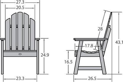 Highwood Classic Westport Patio and Garden Chair, Weathered Acorn