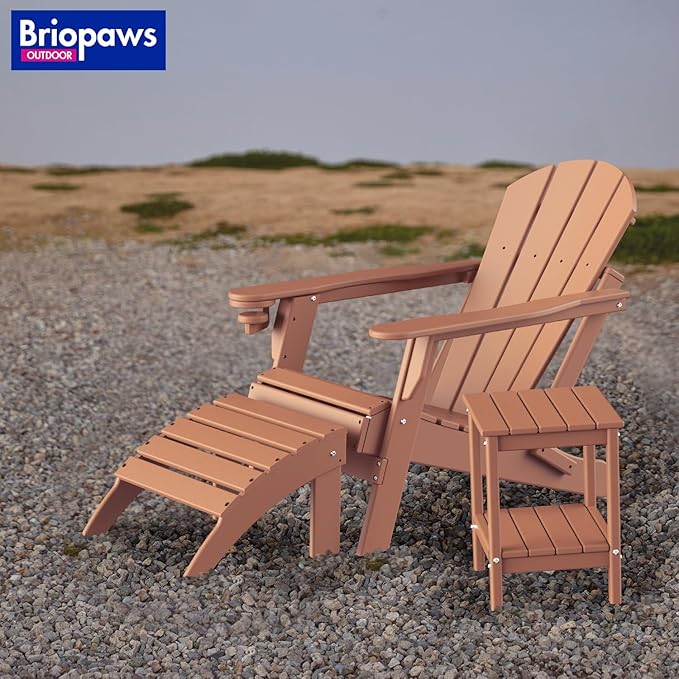 BRIOPAWS Outdoor-Side-Table | Small | HDPE Plastic | Patio End-Table | 2-Shelf Adirondack Outside Tables | All Weather - Photo 2