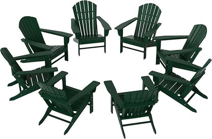 WestinTrends Dylan Outdoor Adirondack Chair (Set of 8), Dark Green