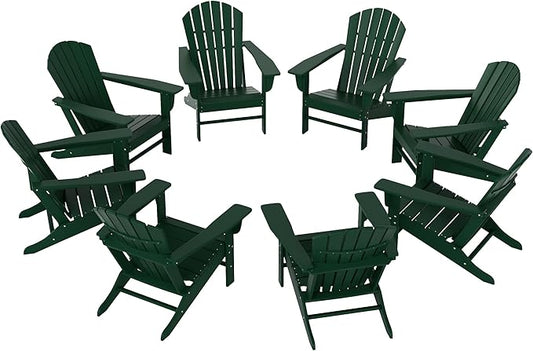 WestinTrends Dylan Outdoor Adirondack Chair (Set of 8), Dark Green