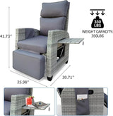 Wicker Outdoor Recliner | Outdoor Recliner Chair - Photo 2