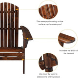 Outvita Folding Adirondack Chair Set of 2, 350LBS Solid Wood Garden Chair Weather Resistant - Photo 5
