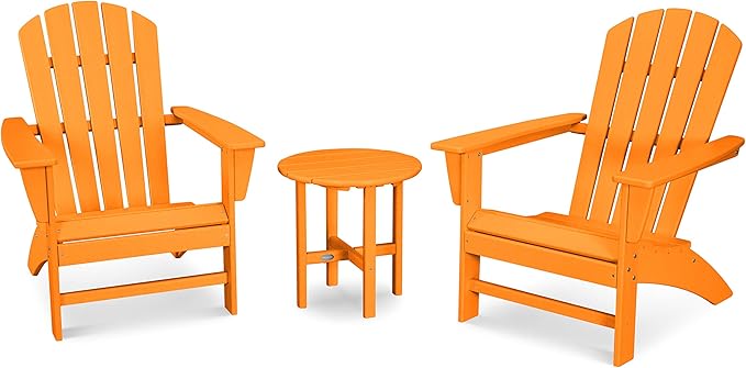 POLYWOOD Nautical 3-Piece Adirondack Chair Set