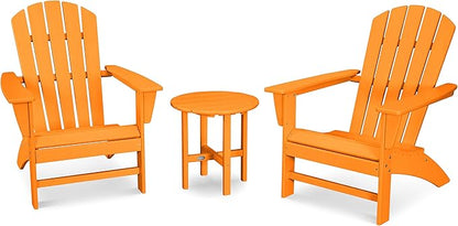 POLYWOOD Nautical 3-Piece Adirondack Chair Set
