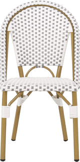 Christopher Knight Home Philomena Outdoor French Bistro Chair (Set of 4), Gray + White + Bamboo Print Finish - Photo 8