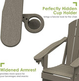 GREENVINES Folding-Adirondack-Chair | Wood Grain | HDPE Plastic | Fire Pit Chairs | All Weather | Cup Holder - Photo 5