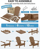 YEFU Adirondack Chair Weather Resistant: Outdoor Chair HIPS Plastic Adirondack Chairs - Patio Chairs with Cup Holder & - Photo 8