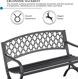 On Shine 50'' Patio Garden Bench, Loveseats Patio Park Bench, Black Steel Cast Iron Frame Bench - Photo 6