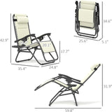Outsunny Zero Gravity Chairs Set of 2, Reclining Folding Zero Gravity Lounge Chair, Outdoor Lounge Chairs with Cushion - Photo 3