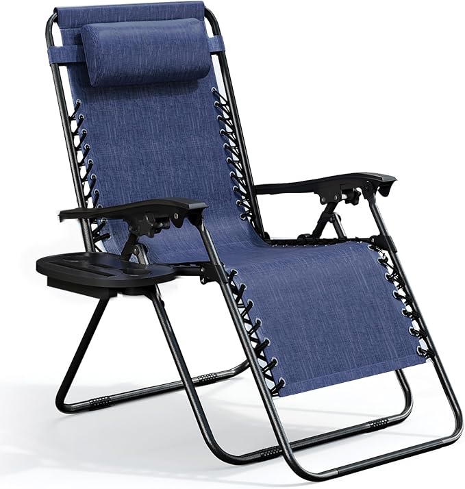 Nestl Zero Gravity Chairs, Portable Patio Lounge Chair Outdoor with Pillows & Cup Holder Trays - Photo 1