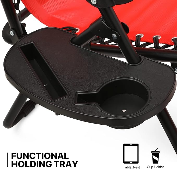 MoNiBloom Recliner Patio Lounge Chairs Set of 3, Adjustable Outdoor Beach Chairs w/Folding Table - Photo 10