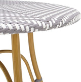 Safavieh PAT4011B Outdoor Collection Kylie Grey and White Rattan Bistro Table - Photo 8