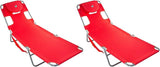 Ostrich Chaise Lounge Folding Portable Sunbathing Poolside Beach Chair (2 Pack) - Photo 1