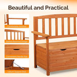 VINGLI Outdoor Storage Bench, Large Wood Deck Box with Seating, Weatherproof Outdoor Bench with Storage Loveseat - Photo 4
