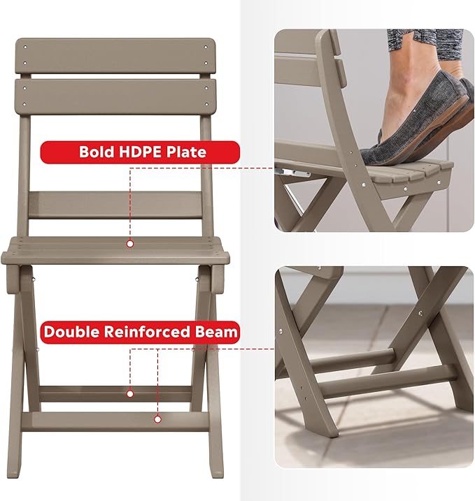 Costaelm Outdoor Patio Modern Folding Dining Chair - Photo 7