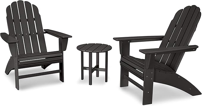 POLYWOOD Vineyard 3-Piece Curveback Adirondack Chair Set