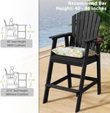 Sundale Outdoor Tall Adirondack Chairs, 30 Inch Seat Height Patio Adirondack Bar Stool, HDPE Pub Chair with Backrest - Photo 5