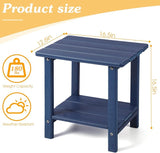 Adirondack Outdoor Side Table, 2-Tier Sturdy Patio End Table Weather Resistant, 16.5" Solid Side Table for Patio, Pool - Photo 3