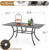 Sophia & William 7 Pieces Cast Aluminium Patio Dining Set for 6 People - Photo 9