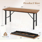 Tangkula Outdoor Dining Table With Benches for 4-6 Persons - Photo 6