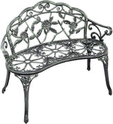 Patio Outdoor Park Loveseat Bench for Garden Porch Deck Made Cast Iron Anti-Rust Aluminum Metal - Photo 1