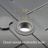 Outdoor Dining Table for 6-8 Person Weather-Resistant Patio Table with Umbrella Hole, 63L x 38W x 29H inches - Photo 3