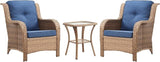 Rilyson Patio Bistro Set Outdoor Chairs - 3 Piece Wicker Rattan Patio Furniture Set with 2 Armrest Chair and 1 Side - Photo 1