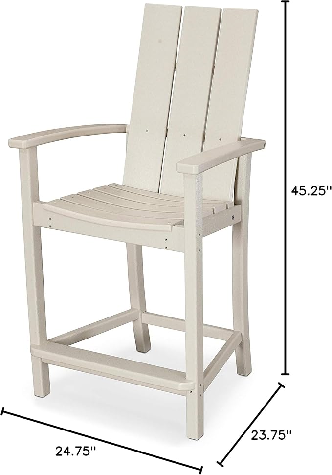 POLYWOOD® Modern Adirondack Counter Chair in Sand