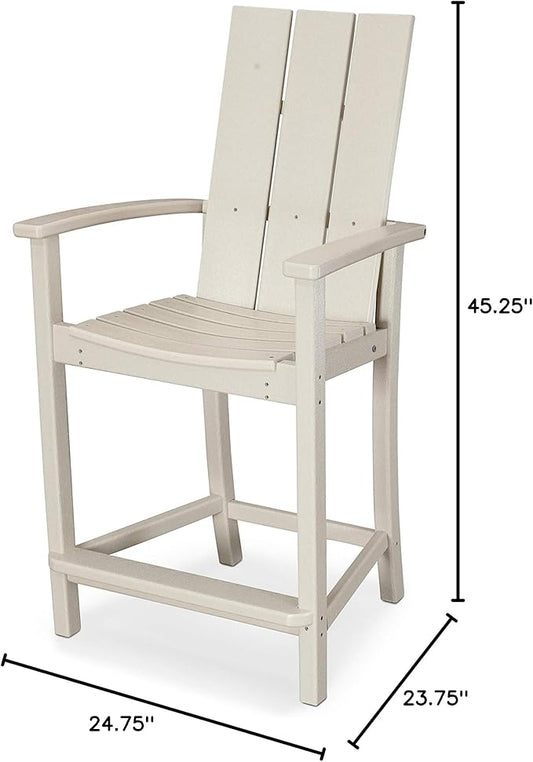 POLYWOOD® Modern Adirondack Counter Chair in Sand