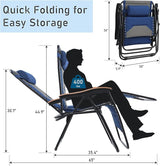 PHI VILLA XXL Oversized Padded Zero Gravity Chair, Foldable Patio Recliner - Photo 3