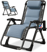 NAIZEA Padded Zero Gravity Chair, Cooling Fabric Folding Outdoor Lounge Chairs - Photo 1