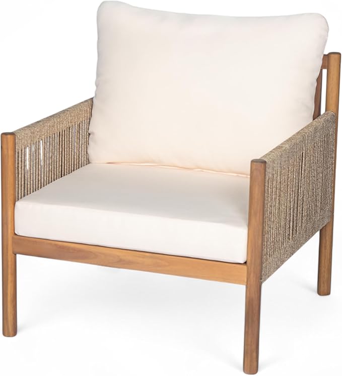 Christopher Knight Home Barris Lounge Chair Outdoor, Patio Accent Chair, Comfy Reading Single Sofa - Photo 4